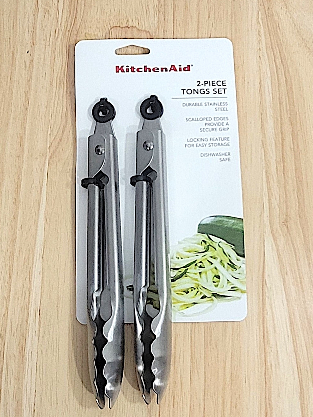 KitchenAid Stainless Steel 2-Piece Mini Tongs Set - Silver And Black